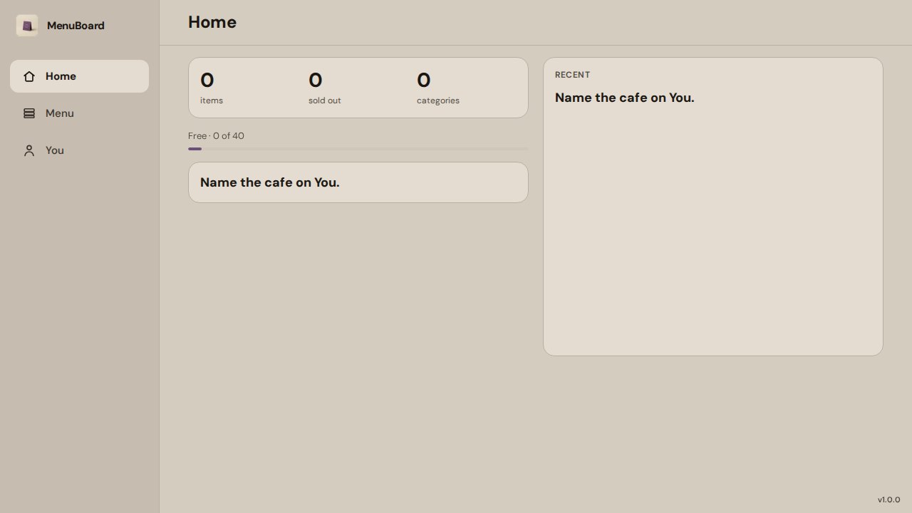 MenuBoard — A digital menu you can edit in seconds.