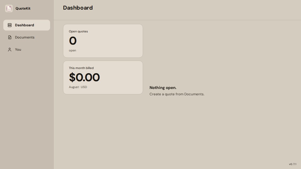 QuoteKit — Send a beautiful quote. Flip it to an invoice when they say yes.