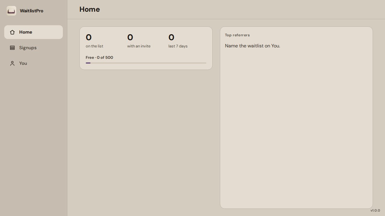 WaitlistPro — A waitlist that rewards the people who bring friends.